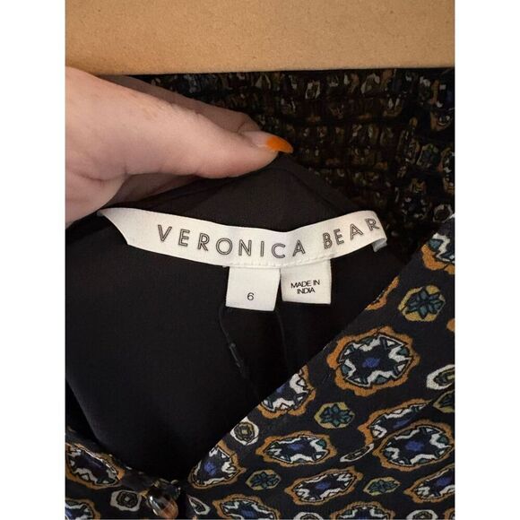 NWT Veronica Beard Long Sleeve Lined Boho‎ Sacchi Token Dress Size 6 $498 MSRP - Picture 4 of 8